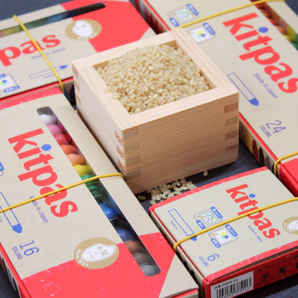 【kitpas】日本製環保無毒水洗米蠟筆-16支組