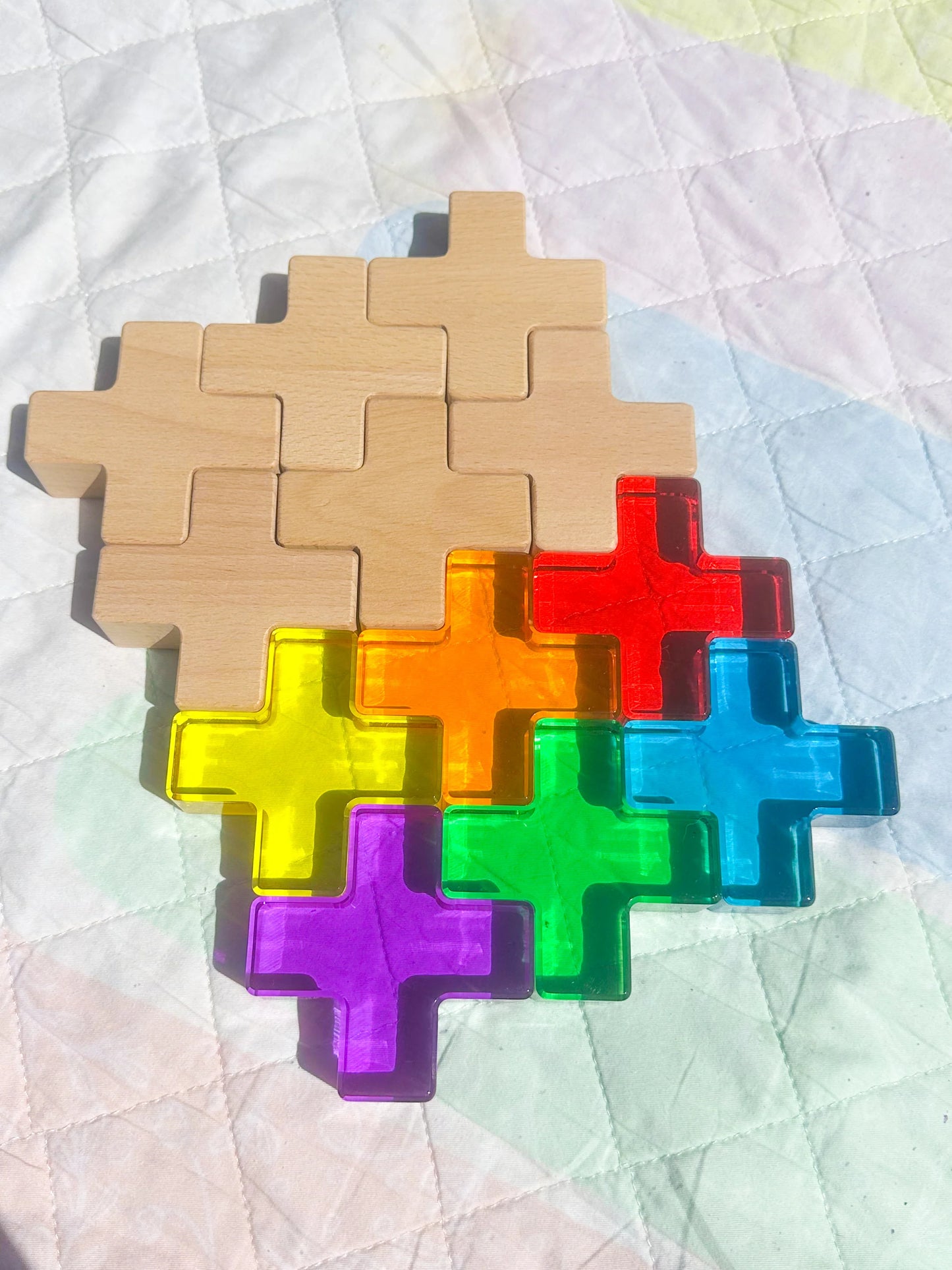 【預購】My little creator- 愛之十字透光積木組+6個十字原木