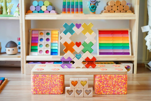 【預購】My little creator- 愛之十字透光積木組+6個十字原木