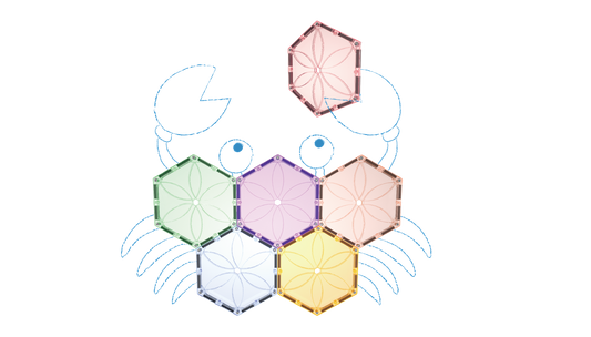 澳洲MAGBLOX磁力片- 六角形 6 pcs (繽紛/粉彩)