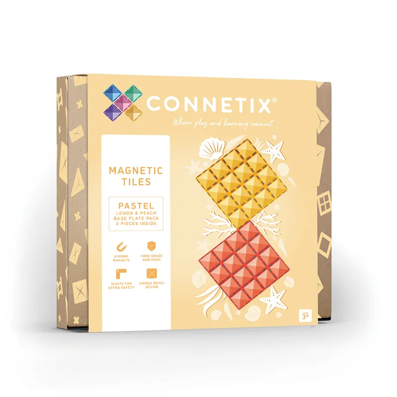 Connetix 磁力片 - 2片底盤組 - 桃黃