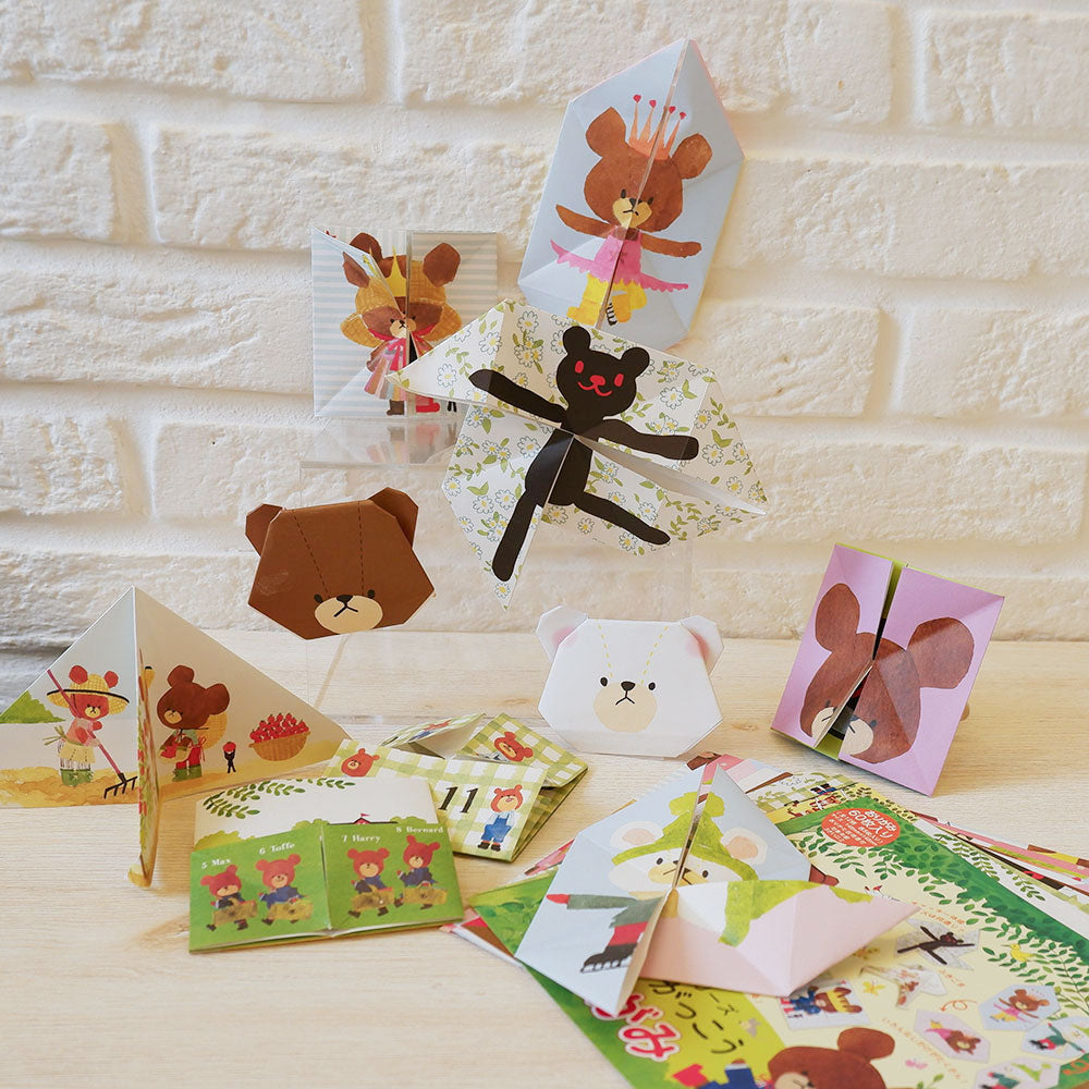 【Sanbongawa】小熊學校繪本系列摺色紙-60入