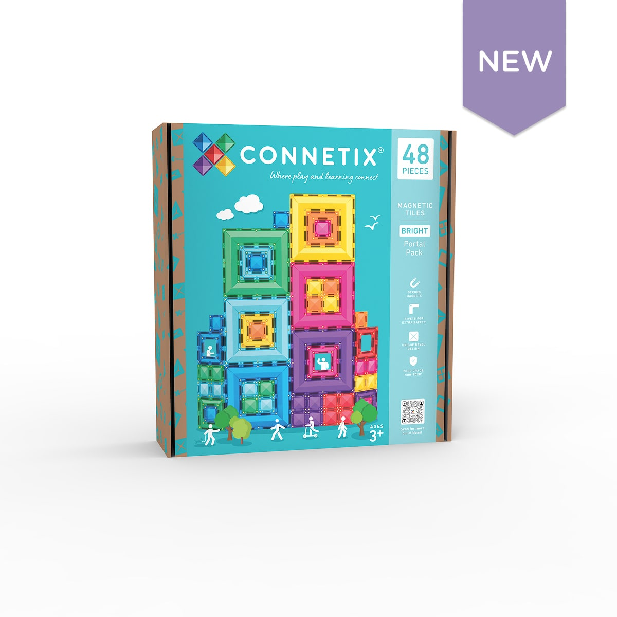 澳洲 Connetix 磁力片- 48片 亮彩方框組