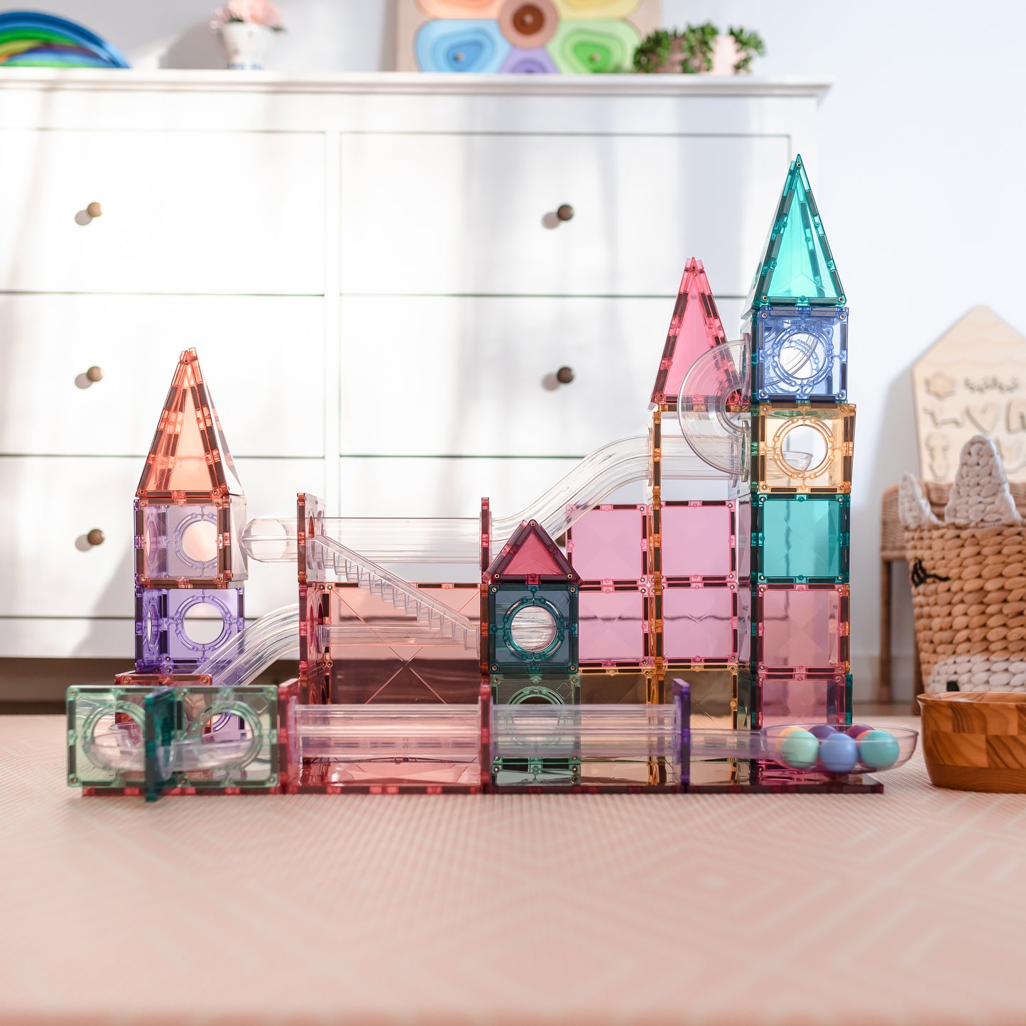 澳洲 Connetix 磁力片- 106片 粉彩球道延伸組