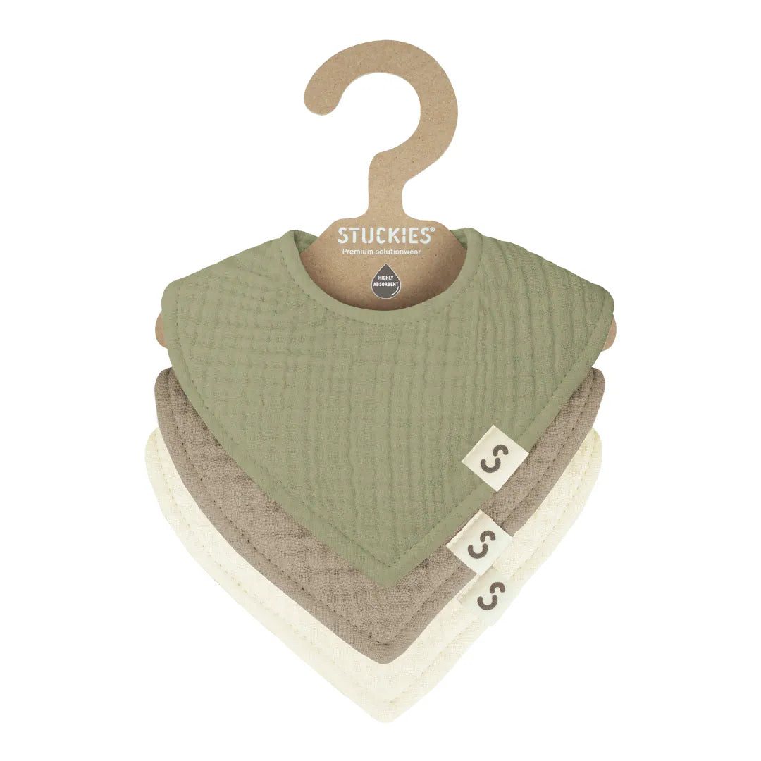 Stuckies 圍兜3件組 - Sage