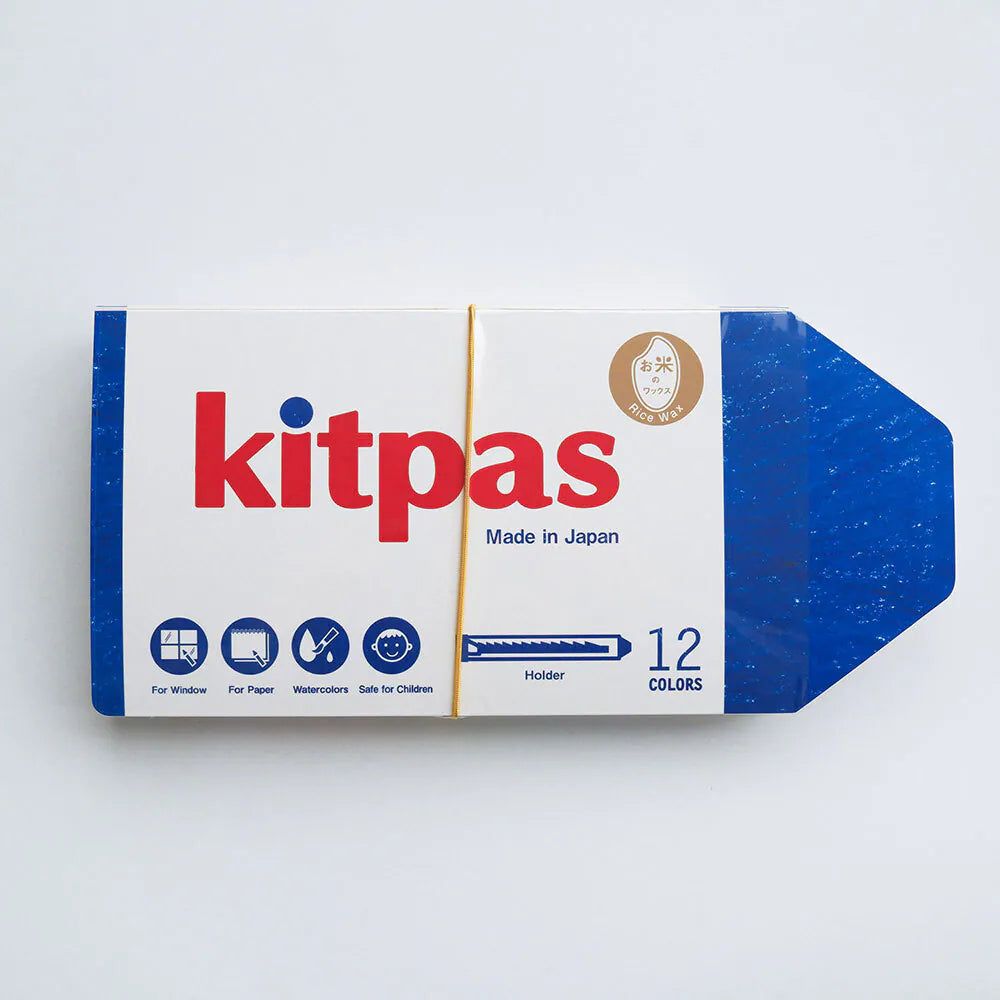 【kitpas】日本製環保無毒水洗旋轉米蠟筆-12支組