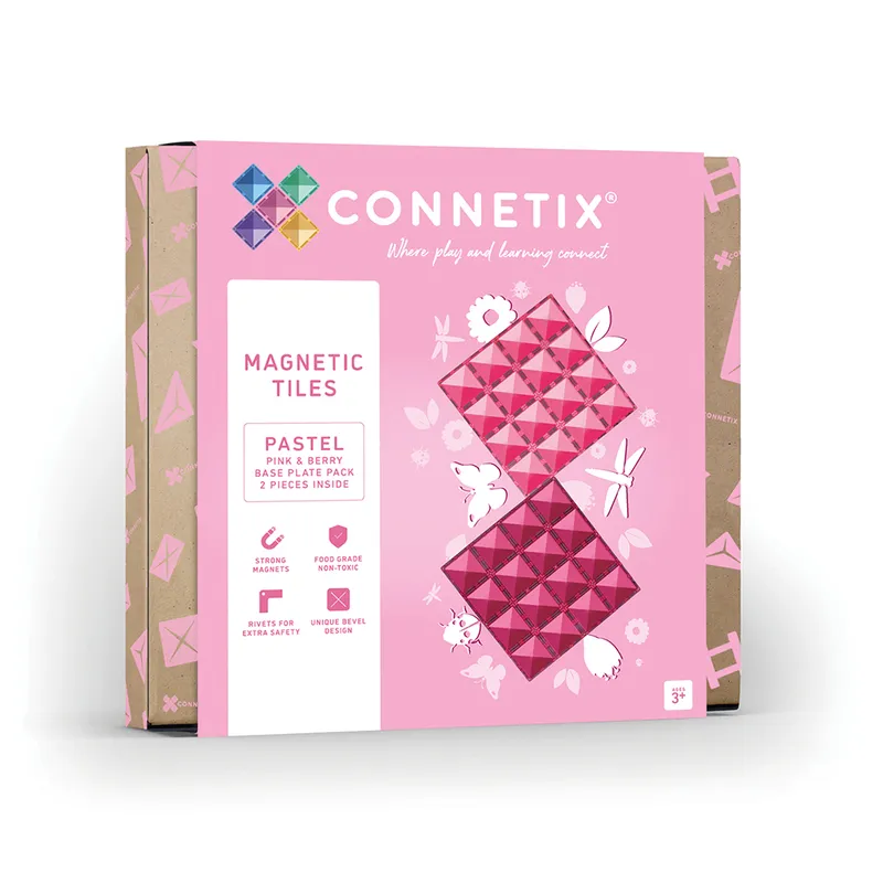 Connetix 磁力片 - 2片底盤組 - 莓粉