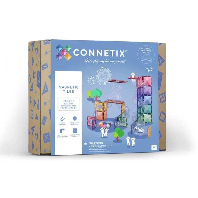 澳洲 Connetix 磁力片- 80片 粉彩球道進階延伸組合