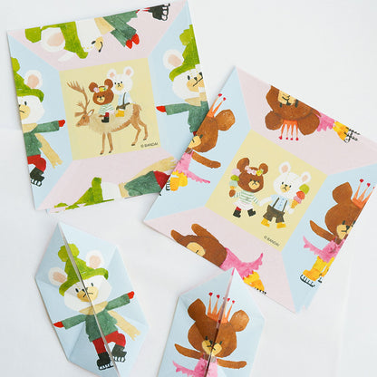 【Sanbongawa】小熊學校繪本系列摺色紙-60入