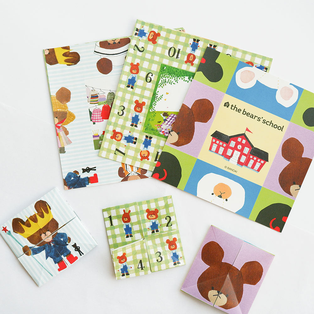【Sanbongawa】小熊學校繪本系列摺色紙-60入