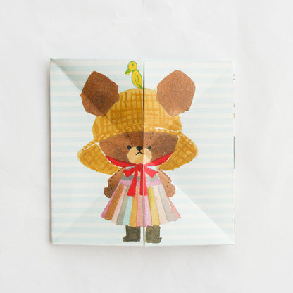 【Sanbongawa】小熊學校繪本系列摺色紙-60入