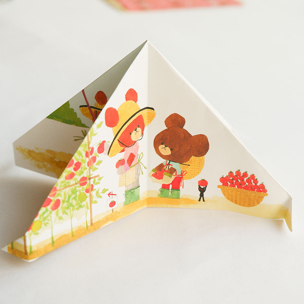 【Sanbongawa】小熊學校繪本系列摺色紙-60入