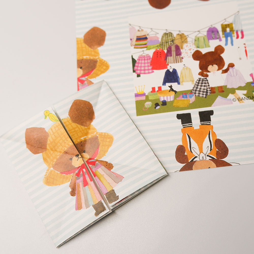 【Sanbongawa】小熊學校繪本系列摺色紙-60入