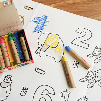 【kitpas】日本製環保無毒水洗米蠟筆-12支組