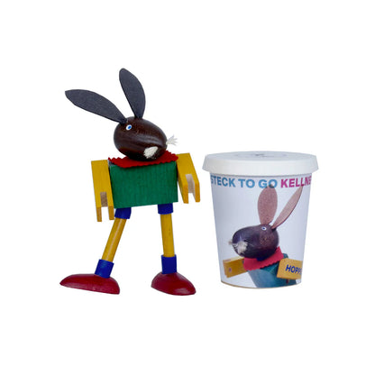 Kellner Steck 拼裝木玩 - 黑兔跳跳 Little Bunny Hopps