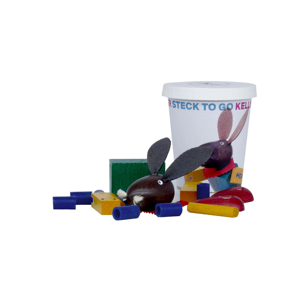 Kellner Steck 拼裝木玩 - 黑兔跳跳 Little Bunny Hopps