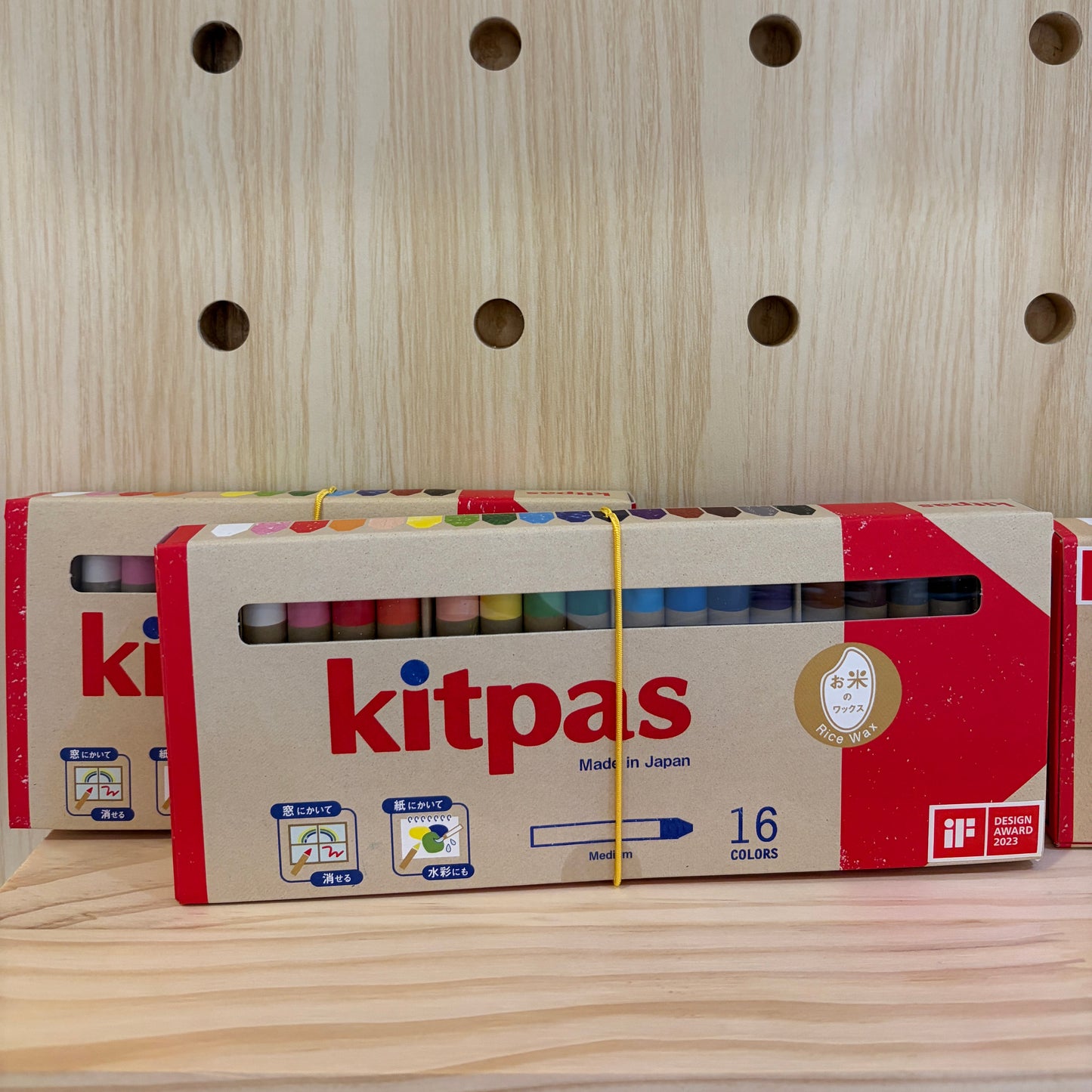 【kitpas】日本製環保無毒水洗米蠟筆-16支組