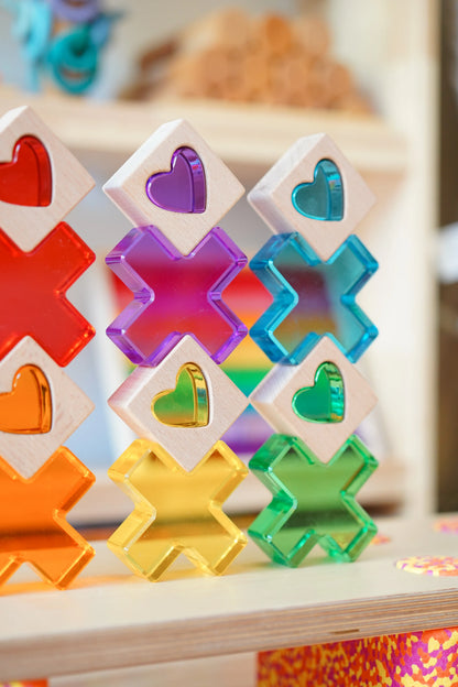 【預購】My little creator- 愛之十字透光積木組+6個十字原木