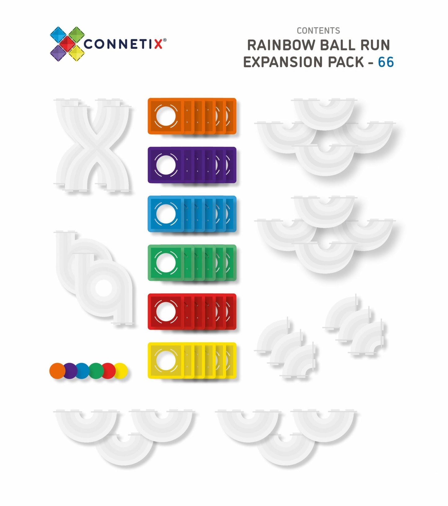 澳洲 Connetix 磁力片- 66片 彩虹球道進階延伸組