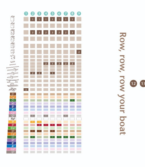 Xyloba melody track | Row, row, row your boat Baukasten 划呀划呀小船旋律套組  (59件)