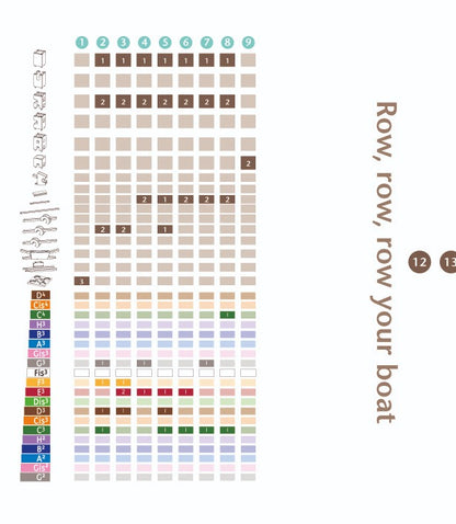 Xyloba melody track | Row, row, row your boat Baukasten 划呀划呀小船旋律套組  (59件)
