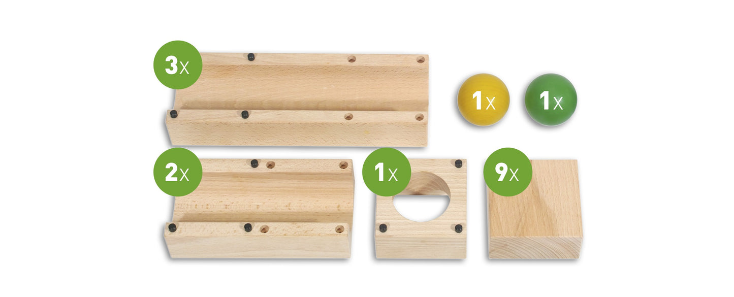 Xyloba Junior Mini｜低齡音樂彈珠軌道｜入門組（15 件）