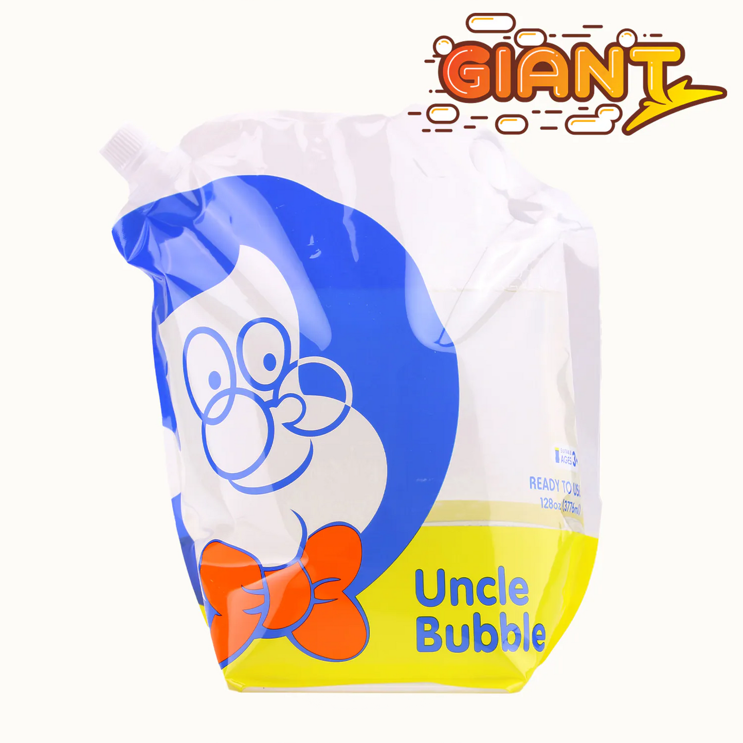 Uncle Bubble 黃蓋超級泡泡水 128oz｜3776ml 大容量補充袋